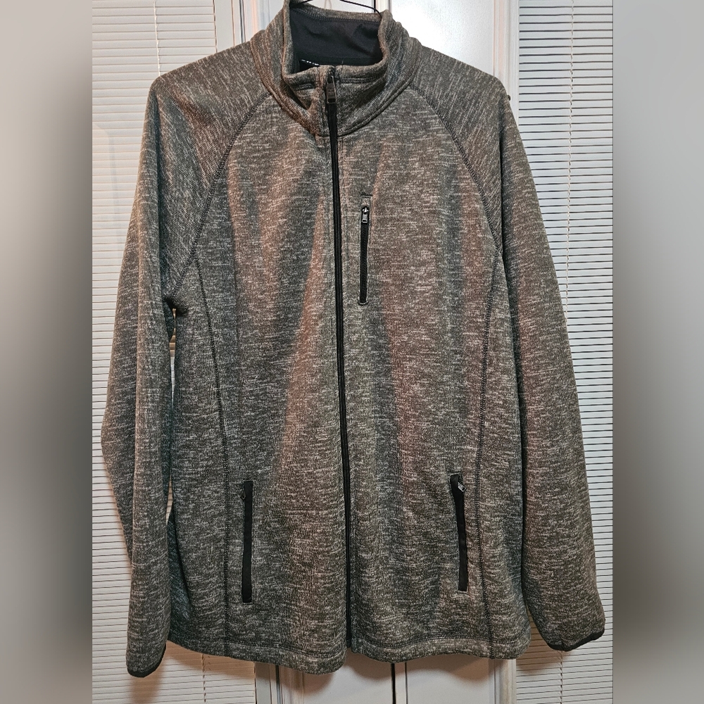 Men's Swiss Tech Gray Heathered Soft Shell Full-zip Jacket